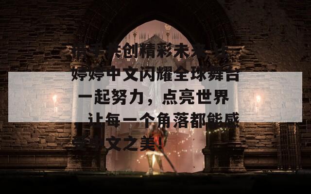 携手共创精彩未来 让婷婷中文闪耀全球舞台 一起努力，点亮世界，让每一个角落都能感受中文之美！