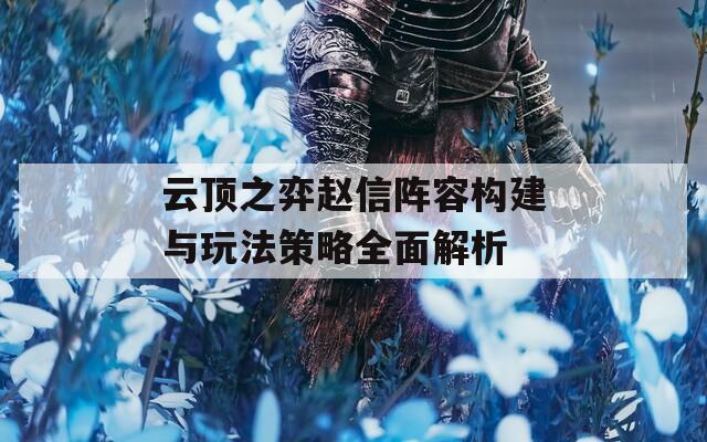云顶之弈赵信阵容构建与玩法策略全面解析