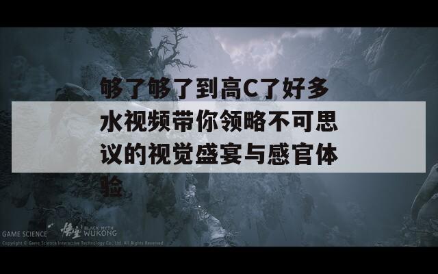 够了够了到高C了好多水视频带你领略不可思议的视觉盛宴与感官体验