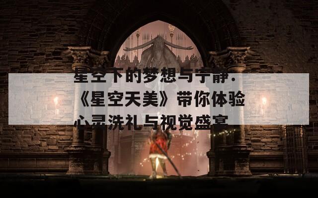 星空下的梦想与宁静：《星空天美》带你体验心灵洗礼与视觉盛宴