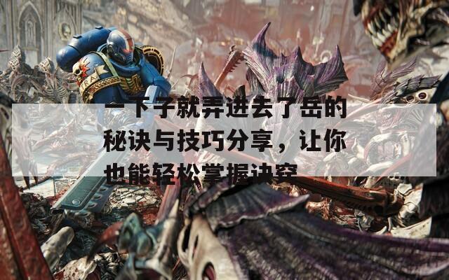 一下子就弄进去了岳的秘诀与技巧分享，让你也能轻松掌握诀窍