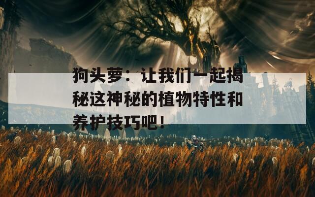 狗头萝：让我们一起揭秘这神秘的植物特性和养护技巧吧！