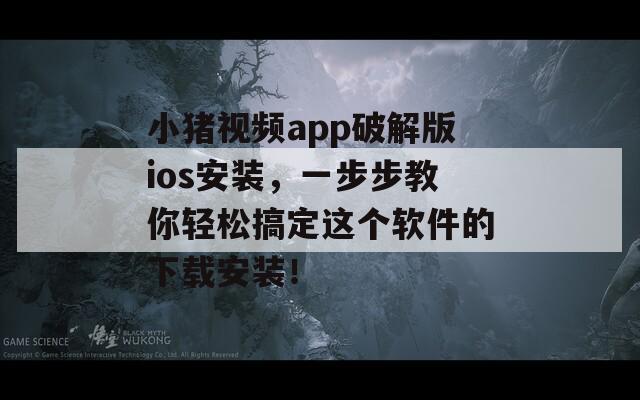 小猪视频app破解版ios安装，一步步教你轻松搞定这个软件的下载安装！