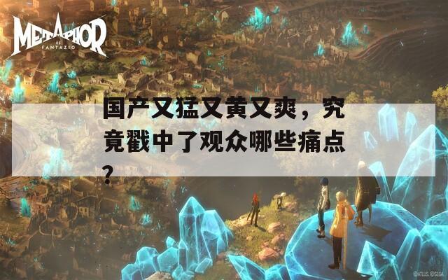 国产又猛又黄又爽，究竟戳中了观众哪些痛点？