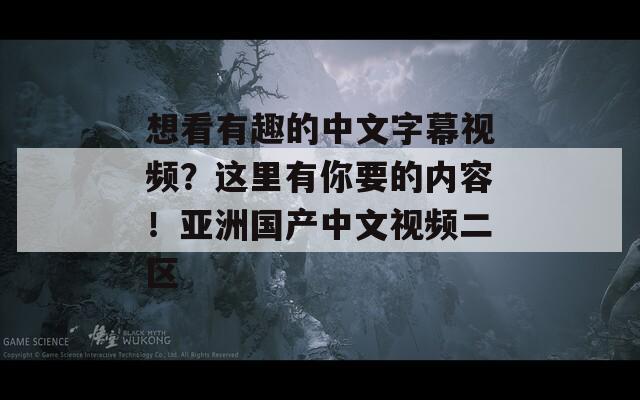 想看有趣的中文字幕视频？这里有你要的内容！亚洲国产中文视频二区