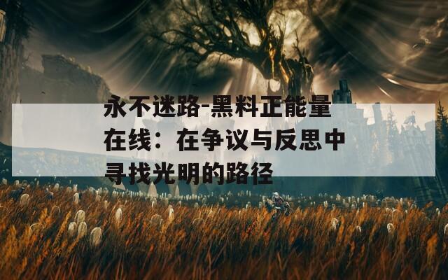 永不迷路-黑料正能量在线：在争议与反思中寻找光明的路径