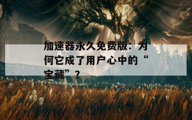 加速器永久免费版：为何它成了用户心中的“宝藏”？
