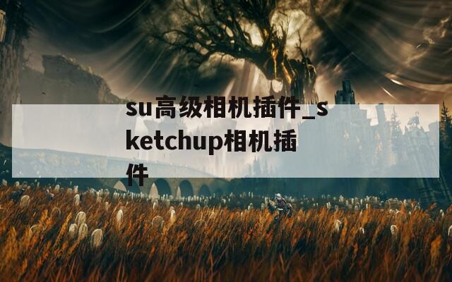su高级相机插件_sketchup相机插件