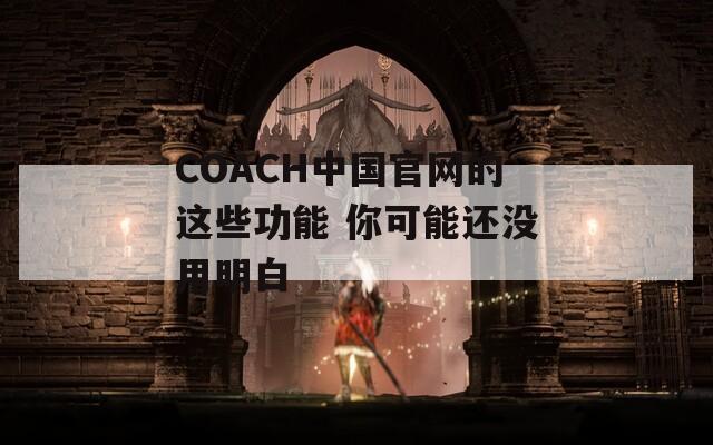 COACH中国官网的这些功能 你可能还没用明白