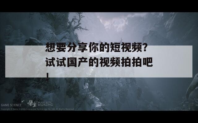 想要分享你的短视频？试试国产的视频拍拍吧！