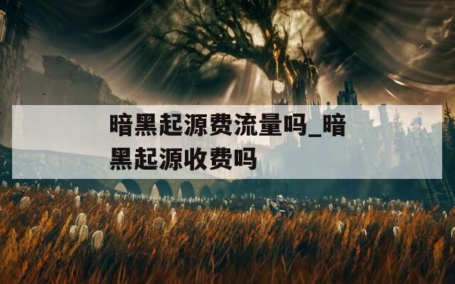 暗黑起源费流量吗_暗黑起源收费吗