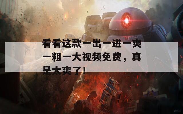 看看这款一出一进一爽一粗一大视频免费，真是太爽了！