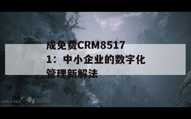 成免费CRM85171：中小企业的数字化管理新解法