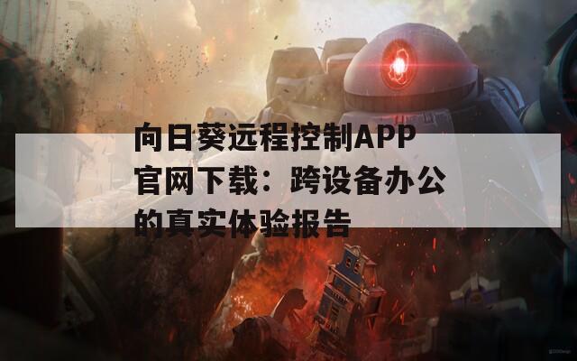 向日葵远程控制APP官网下载：跨设备办公的真实体验报告