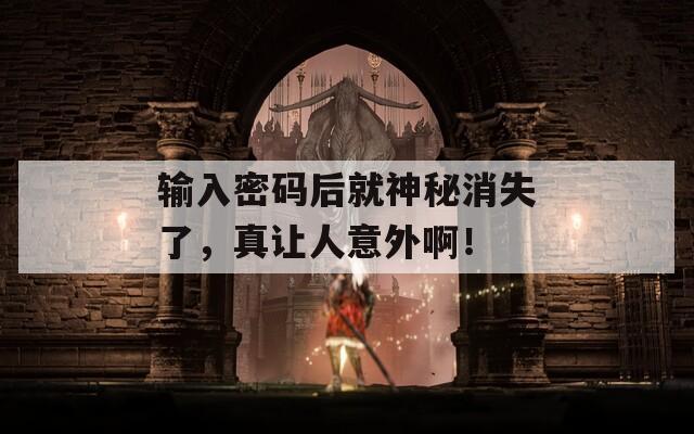 输入密码后就神秘消失了，真让人意外啊！