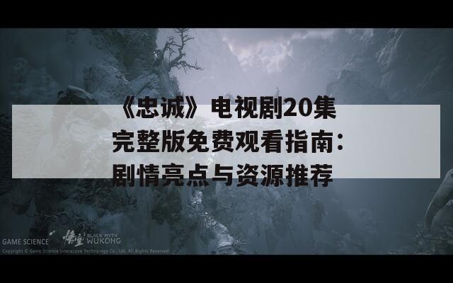 《忠诚》电视剧20集完整版免费观看指南：剧情亮点与资源推荐