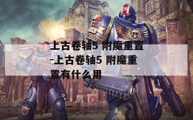 上古卷轴5 附魔重置-上古卷轴5 附魔重置有什么用