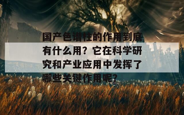国产色谱柱的作用到底有什么用？它在科学研究和产业应用中发挥了哪些关键作用呢？