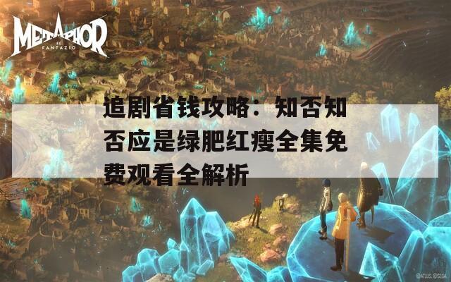 追剧省钱攻略：知否知否应是绿肥红瘦全集免费观看全解析