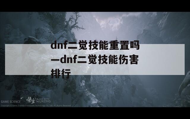 dnf二觉技能重置吗—dnf二觉技能伤害排行