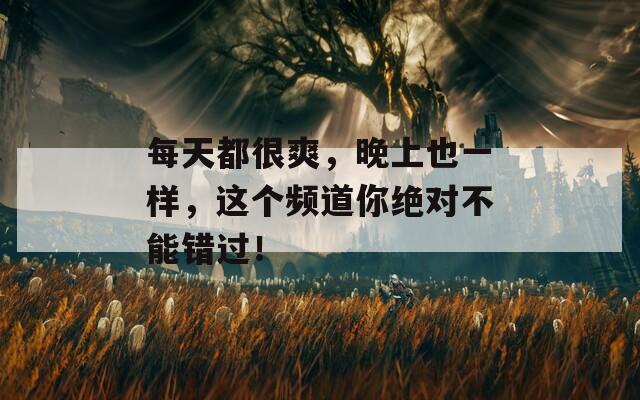 每天都很爽，晚上也一样，这个频道你绝对不能错过！