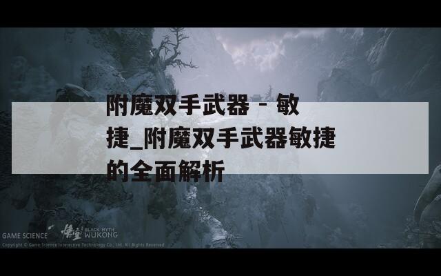 附魔双手武器 - 敏捷_附魔双手武器敏捷的全面解析