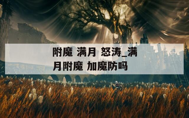 附魔 满月 怒涛_满月附魔 加魔防吗