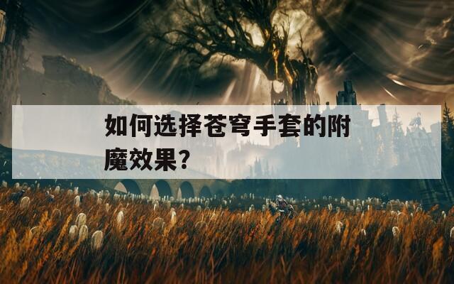 如何选择苍穹手套的附魔效果？