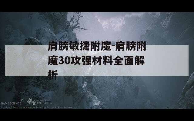 肩膀敏捷附魔-肩膀附魔30攻强材料全面解析