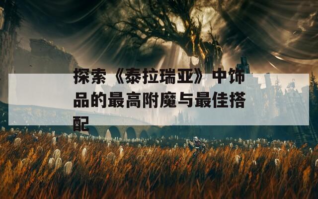探索《泰拉瑞亚》中饰品的最高附魔与最佳搭配