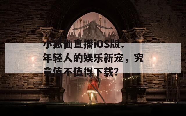 小狐仙直播iOS版：年轻人的娱乐新宠，究竟值不值得下载？