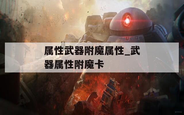 属性武器附魔属性_武器属性附魔卡