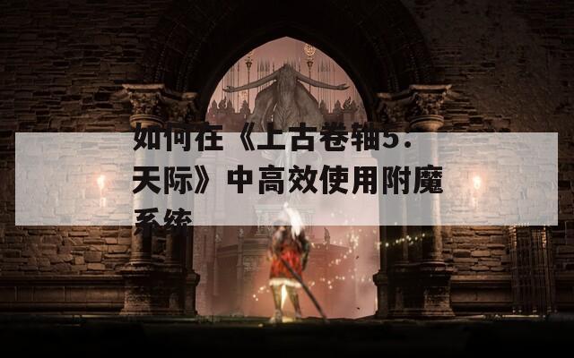 如何在《上古卷轴5：天际》中高效使用附魔系统