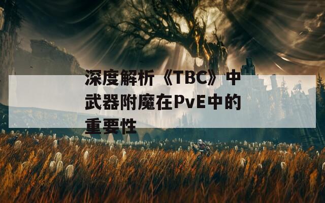 深度解析《TBC》中武器附魔在PvE中的重要性
