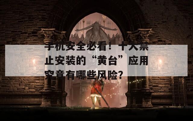 手机安全必看！十大禁止安装的“黄台”应用究竟有哪些风险？