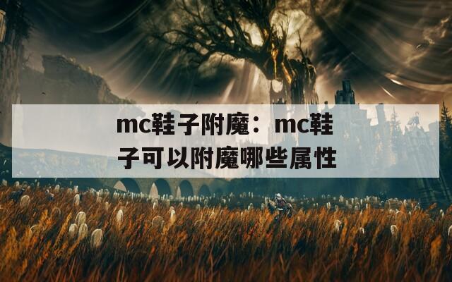 mc鞋子附魔：mc鞋子可以附魔哪些属性