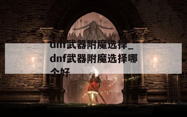 dnf武器附魔选择_dnf武器附魔选择哪个好