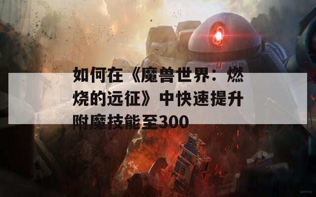如何在《魔兽世界：燃烧的远征》中快速提升附魔技能至300