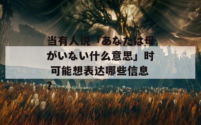 当有人说「あなたは母がいない什么意思」时 可能想表达哪些信息？