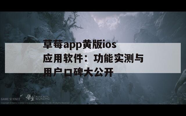 草莓app黄版ios应用软件：功能实测与用户口碑大公开