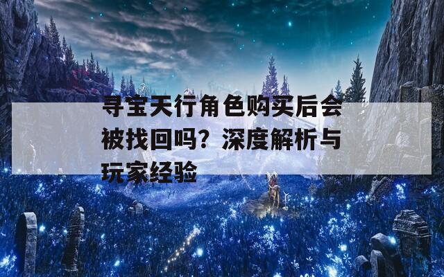 寻宝天行角色购买后会被找回吗？深度解析与玩家经验