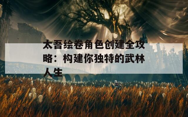 太吾绘卷角色创建全攻略：构建你独特的武林人生