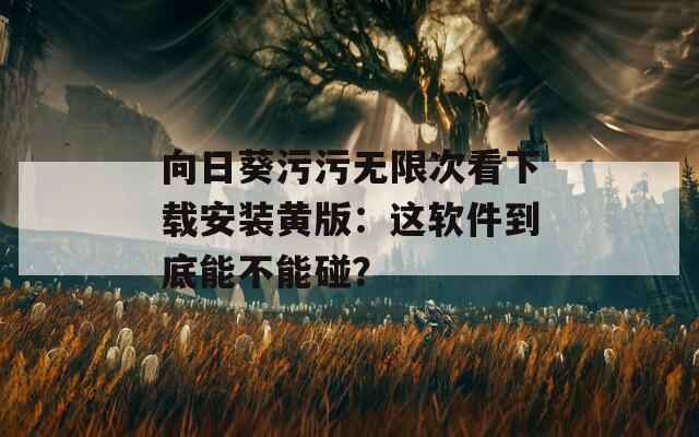 向日葵污污无限次看下载安装黄版：这软件到底能不能碰？