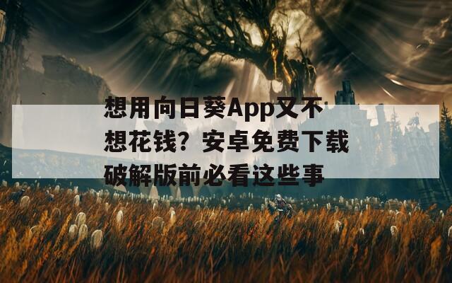 想用向日葵App又不想花钱？安卓免费下载破解版前必看这些事