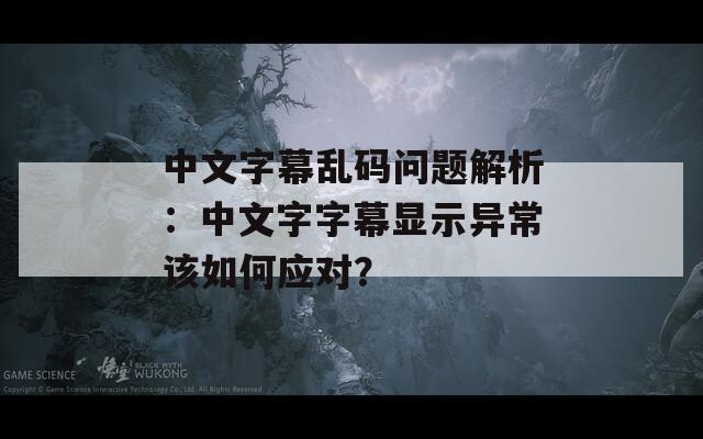 中文字幕乱码问题解析：中文字字幕显示异常该如何应对？